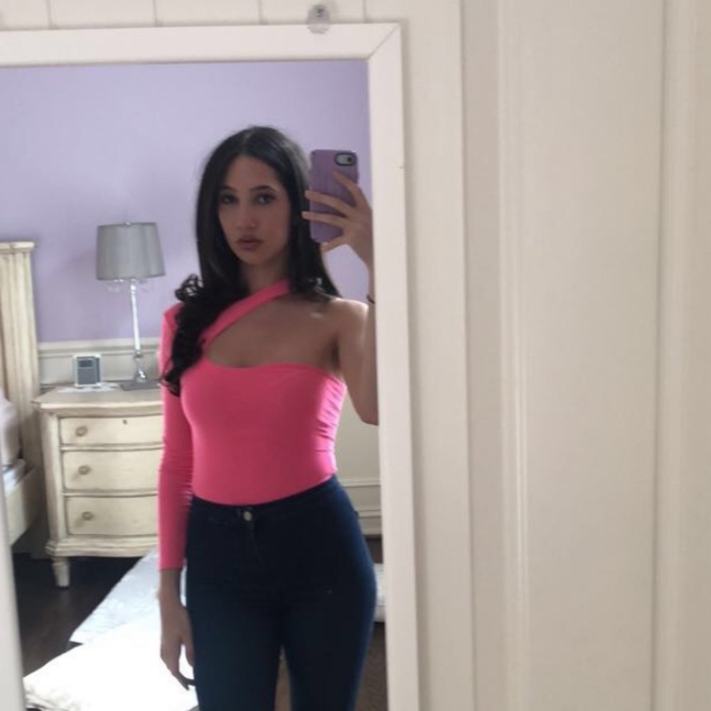 Pink Bodysuit key hole top